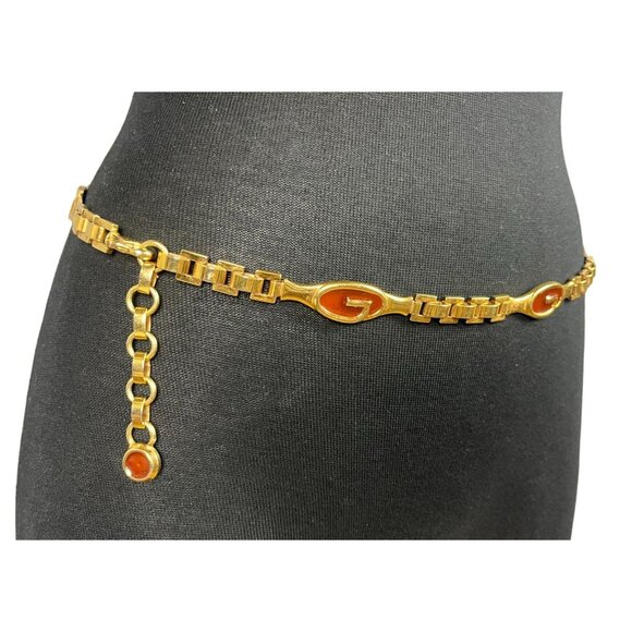 Vintage Gucci Gold G Logo Chain-Link Belt - Picture 3 of 9